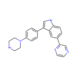 c1cnc(-c2ccc3[nH]cc(-c4ccc(N5CCNCC5)cc4)c3c2)cn1 ZINC000073138390