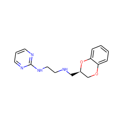 c1cnc(NCCNC[C@@H]2COc3ccccc3O2)nc1 ZINC000026995193