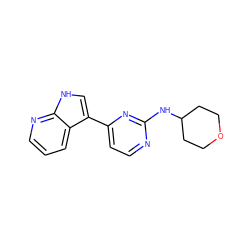 c1cnc2[nH]cc(-c3ccnc(NC4CCOCC4)n3)c2c1 ZINC000072139697