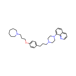 c1cnc2c(N3CCN(CCCc4ccc(OCCCN5CCCCCC5)cc4)CC3)cccc2c1 ZINC001772588491