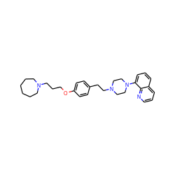 c1cnc2c(N3CCN(CCc4ccc(OCCCN5CCCCCC5)cc4)CC3)cccc2c1 ZINC000145295038