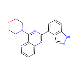 c1cnc2c(N3CCOCC3)nc(-c3cccc4[nH]ncc34)nc2c1 ZINC000103255544