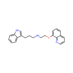 c1cnc2c(OCCNCCCc3c[nH]c4ccccc34)cccc2c1 ZINC000013581098