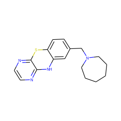 c1cnc2c(n1)Nc1cc(CN3CCCCCC3)ccc1S2 ZINC000136631668