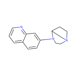 c1cnc2cc(N3CCN4CCC3CC4)ccc2c1 ZINC000653703948