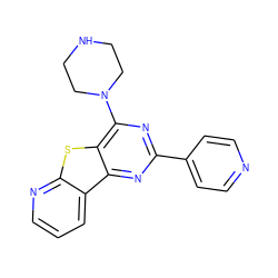 c1cnc2sc3c(N4CCNCC4)nc(-c4ccncc4)nc3c2c1 ZINC000223669400