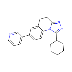 c1cncc(-c2ccc3c(c2)CCc2nnc(C4CCCCC4)n2-3)c1 ZINC000143881472