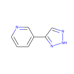 c1cncc(-c2cn[nH]n2)c1 ZINC000013671899