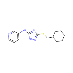 c1cncc(Nc2nc(SCC3CCCCC3)n[nH]2)c1 ZINC000014964364