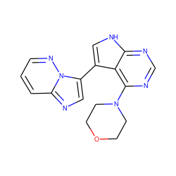 c1cnn2c(-c3c[nH]c4ncnc(N5CCOCC5)c34)cnc2c1 ZINC001772579693