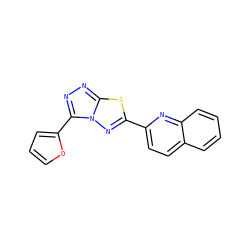 c1coc(-c2nnc3sc(-c4ccc5ccccc5n4)nn23)c1 ZINC000006668726