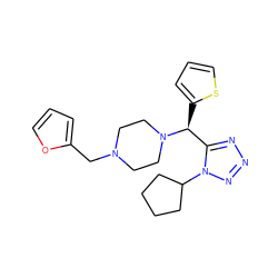 c1coc(CN2CCN([C@@H](c3cccs3)c3nnnn3C3CCCC3)CC2)c1 ZINC000019342333