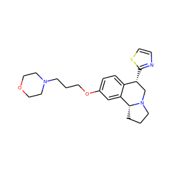 c1csc([C@@H]2CN3CCC[C@@H]3c3cc(OCCCN4CCOCC4)ccc32)n1 ZINC000028903550