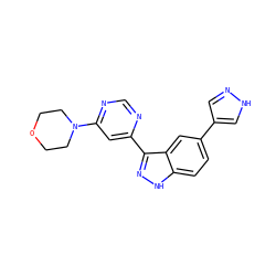 c1nc(-c2n[nH]c3ccc(-c4cn[nH]c4)cc23)cc(N2CCOCC2)n1 ZINC000225528982