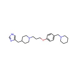 c1nc(CC2CCN(CCCOc3ccc(CN4CCCCC4)cc3)CC2)c[nH]1 ZINC000028570720