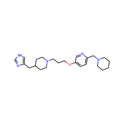 c1nc(CC2CCN(CCCOc3ccc(CN4CCCCC4)nc3)CC2)c[nH]1 ZINC000028570792