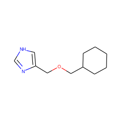 c1nc(COCC2CCCCC2)c[nH]1 ZINC000013560956