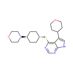 c1nc(S[C@H]2CC[C@H](N3CCOCC3)CC2)c2c(C3CCOCC3)c[nH]c2n1 ZINC001772626906