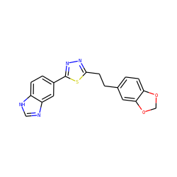 c1nc2cc(-c3nnc(CCc4ccc5c(c4)OCO5)s3)ccc2[nH]1 ZINC000096283011