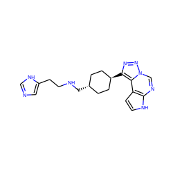 c1ncc(CCNC[C@H]2CC[C@H](c3nnn4cnc5[nH]ccc5c34)CC2)[nH]1 ZINC001772612749