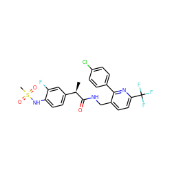 C[C@@H](C(=O)NCc1ccc(C(F)(F)F)nc1-c1ccc(Cl)cc1)c1ccc(NS(C)(=O)=O)c(F)c1 ZINC000146243678