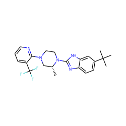 C[C@@H]1CN(c2ncccc2C(F)(F)F)CCN1c1nc2ccc(C(C)(C)C)cc2[nH]1 ZINC000028351585