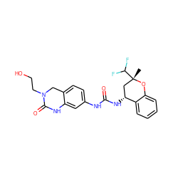C[C@]1(C(F)F)C[C@@H](NC(=O)Nc2ccc3c(c2)NC(=O)N(CCO)C3)c2ccccc2O1 ZINC000143603847
