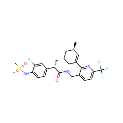 C[C@H](C(=O)NCc1ccc(C(F)(F)F)nc1C1=C[C@H](C)CCC1)c1ccc(NS(C)(=O)=O)c(F)c1 ZINC000299833926