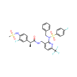 C[C@H](C(=O)NCc1ccc(C(F)(F)F)nc1N(Cc1ccccc1)S(=O)(=O)c1ccc(F)cc1)c1ccc(NS(C)(=O)=O)c(F)c1 ZINC000653700681