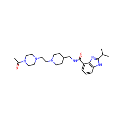 CC(=O)N1CCN(CCN2CCC(CNC(=O)c3cccc4[nH]c(C(C)C)nc34)CC2)CC1 ZINC000096272870