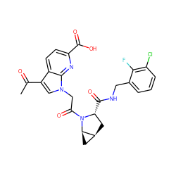 CC(=O)c1cn(CC(=O)N2[C@H](C(=O)NCc3cccc(Cl)c3F)C[C@H]3C[C@H]32)c2nc(C(=O)O)ccc12 ZINC000143983900