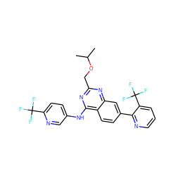 CC(C)OCc1nc(Nc2ccc(C(F)(F)F)nc2)c2ccc(-c3ncccc3C(F)(F)F)cc2n1 ZINC000040860651