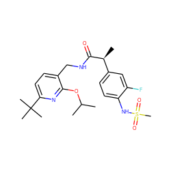 CC(C)Oc1nc(C(C)(C)C)ccc1CNC(=O)[C@@H](C)c1ccc(NS(C)(=O)=O)c(F)c1 ZINC000145686751
