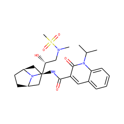CC(C)n1c(=O)c(C(=O)N[C@@H]2C[C@@H]3CC[C@H](C2)N3C[C@H](O)CN(C)S(C)(=O)=O)cc2ccccc21 ZINC000101531638