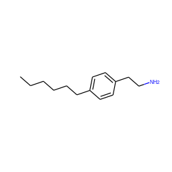 CCCCCCc1ccc(CCN)cc1 ZINC000001604287