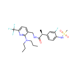 CCCN(CCC)c1nc(C(F)(F)F)ccc1CNC(=O)[C@@H](C)c1ccc(NS(C)(=O)=O)c(F)c1 ZINC000060326580