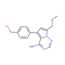 CCCc1cc(-c2ccc(CO)cc2)c2c(N)ncnn12 ZINC000206400468