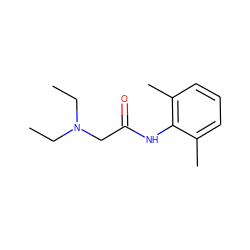 CCN(CC)CC(=O)Nc1c(C)cccc1C ZINC000000020237
