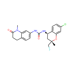 CN1C(=O)CCc2ccc(NC(=O)N[C@@H]3C[C@@](C)(CF)Oc4cc(Cl)ccc43)cc21 ZINC000143622212
