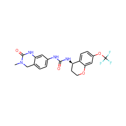 CN1Cc2ccc(NC(=O)N[C@@H]3CCOc4cc(OC(F)(F)F)ccc43)cc2NC1=O ZINC000144351891