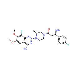 COc1cc2c(N)nc(N3CCN(C(=O)C[C@@H](N)c4ccc(F)cc4)C[C@@H]3C)nc2c(F)c1OC ZINC001772655778