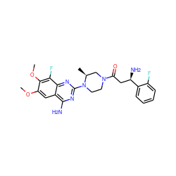 COc1cc2c(N)nc(N3CCN(C(=O)C[C@@H](N)c4ccccc4F)C[C@@H]3C)nc2c(F)c1OC ZINC001772571199