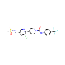 CS(=O)(=O)NCc1cnc(C2=CCN(C(=O)Nc3ccc(C(F)(F)F)cc3)CC2)c(Cl)c1 ZINC000200065317