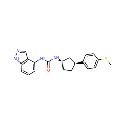 CSc1ccc([C@H]2CC[C@@H](NC(=O)Nc3cccc4[nH]ncc34)C2)cc1 ZINC000169704902