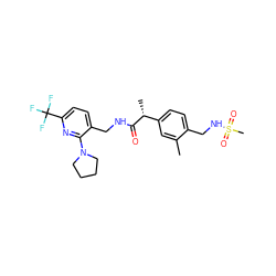 Cc1cc([C@@H](C)C(=O)NCc2ccc(C(F)(F)F)nc2N2CCCC2)ccc1CNS(C)(=O)=O ZINC000169703324
