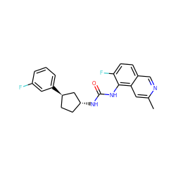 Cc1cc2c(NC(=O)N[C@@H]3CC[C@@H](c4cccc(F)c4)C3)c(F)ccc2cn1 ZINC000169704945
