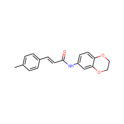 Cc1ccc(/C=C/C(=O)Nc2ccc3c(c2)OCCO3)cc1 ZINC000000460521