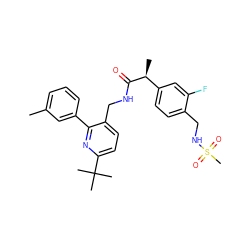 Cc1cccc(-c2nc(C(C)(C)C)ccc2CNC(=O)[C@@H](C)c2ccc(CNS(C)(=O)=O)c(F)c2)c1 ZINC000169711868