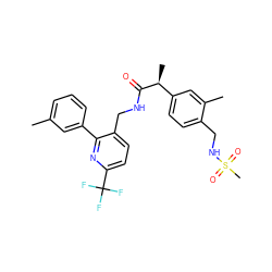 Cc1cccc(-c2nc(C(F)(F)F)ccc2CNC(=O)[C@@H](C)c2ccc(CNS(C)(=O)=O)c(C)c2)c1 ZINC000169711887