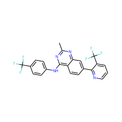 Cc1nc(Nc2ccc(C(F)(F)F)cc2)c2ccc(-c3ncccc3C(F)(F)F)cc2n1 ZINC000038412929